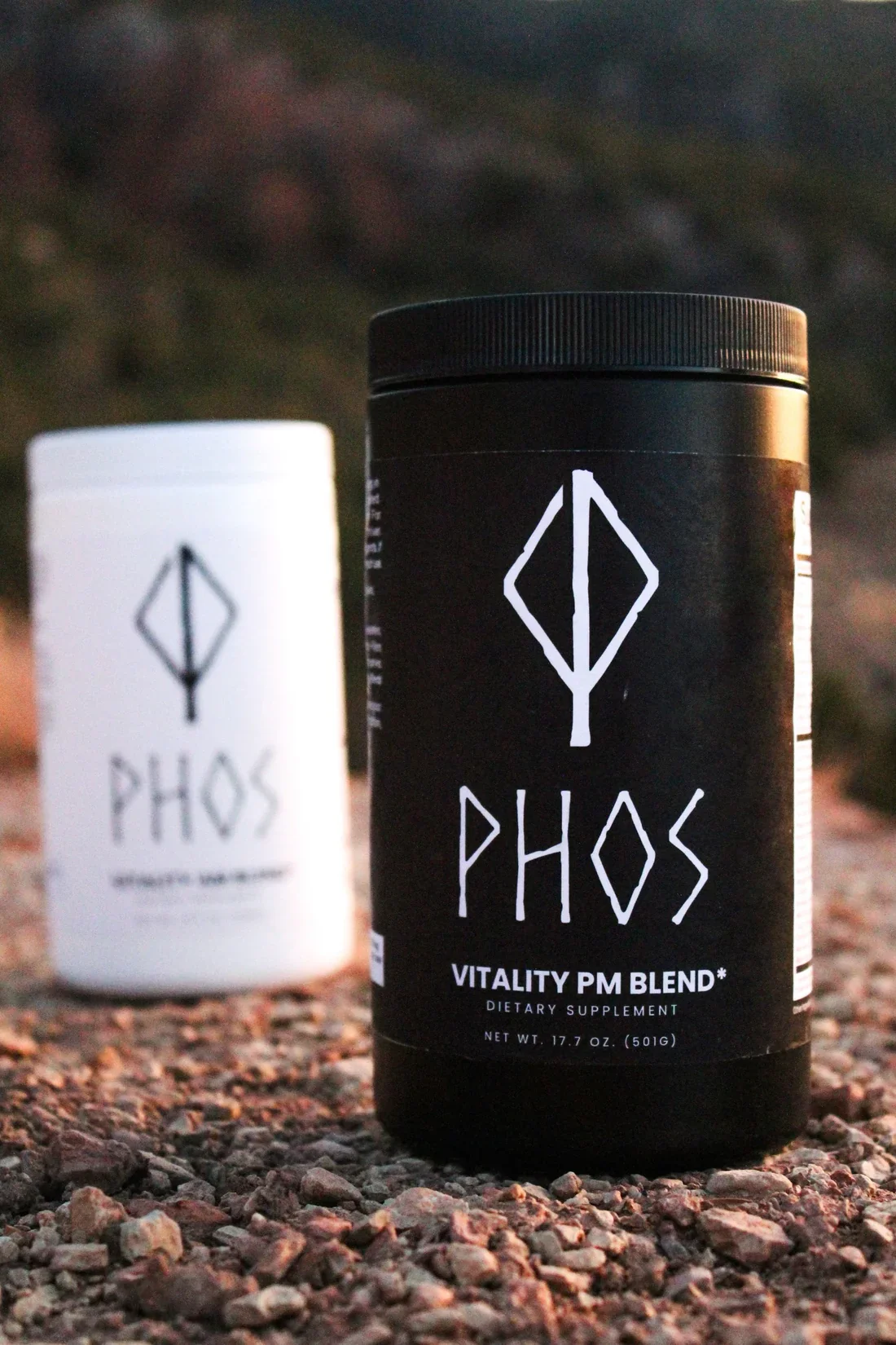 Phos PM Blend on gravel at sunset